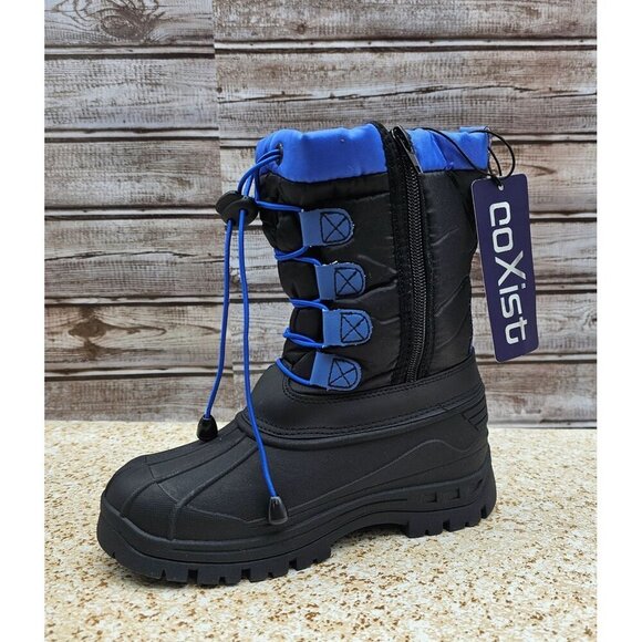 CoXist Black Tall Kid's Snow Boots Size 2 - Picture 1 of 12